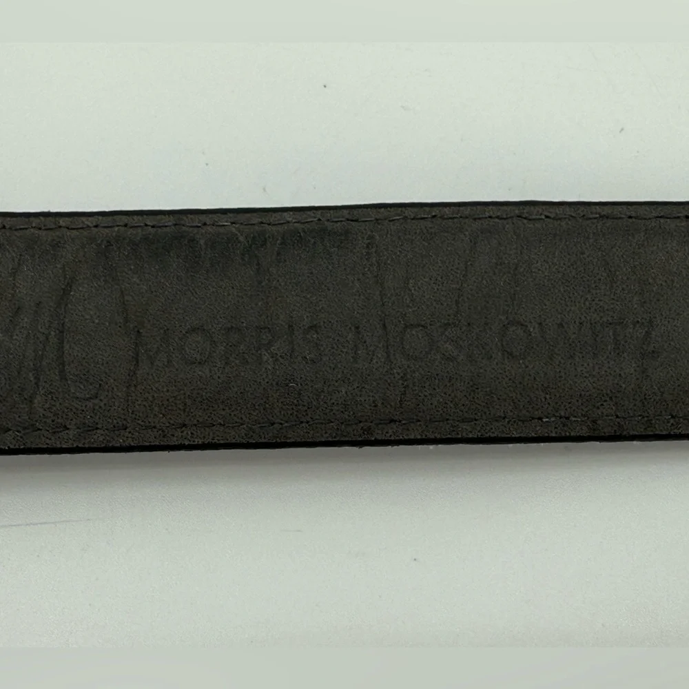 Vintage Morris‎ Moskowitz Black Leather Belt 80s 90s